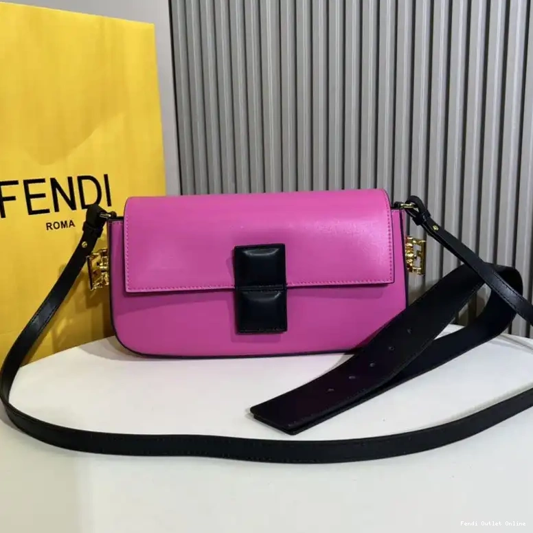 Affordable Nappa Twist In Bag Leather Fendi Baguette Medium Rose 0509